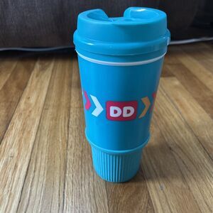2016 Dunkin Donuts Travel Tumbler Whirley Insulated Mug Cup Turquoise Hot Cold